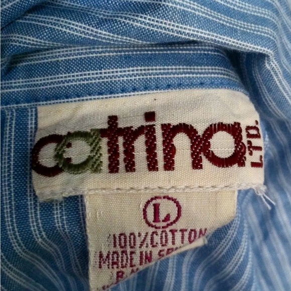 Vintage Double Breasted Blue Pin Striped Cotton Shirt/Blazer - Picture 9 of 9